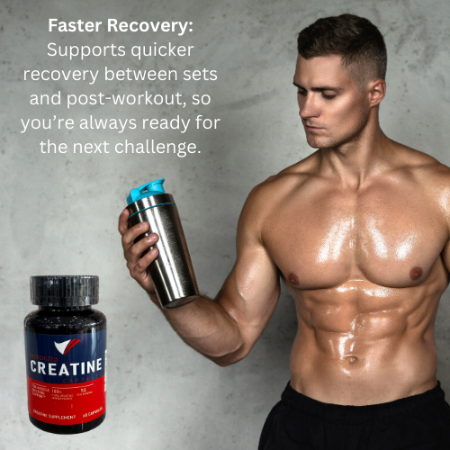 Creatine Monohydrate Capsules, Creatine Capsules Supplement for Muscle and Building Support for Women and Men, 60 Capsules