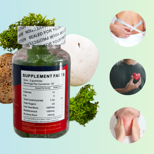 Sea Moss - Weight loss - 1600mg Bladderwrack 1000mg Burdock 240mg – 60 Vegan Sea moss Gummies Bears