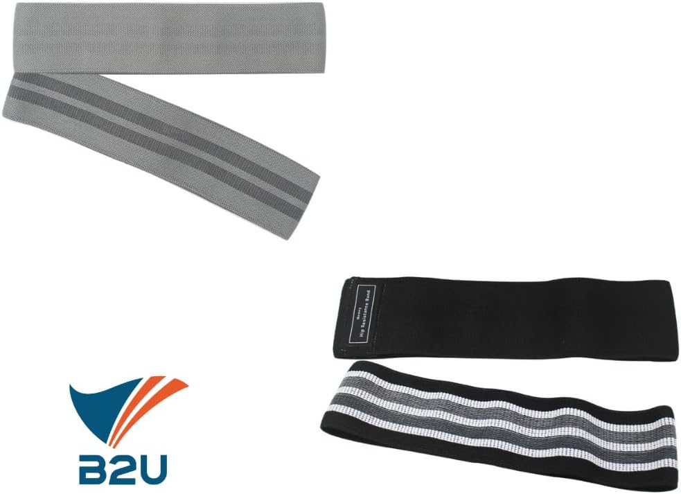Resistance Bands - Exercise Workout Bands with Non-Slip Design - Set of 3 Levels - for Legs, HIPS & Glutes - B2U Fitness