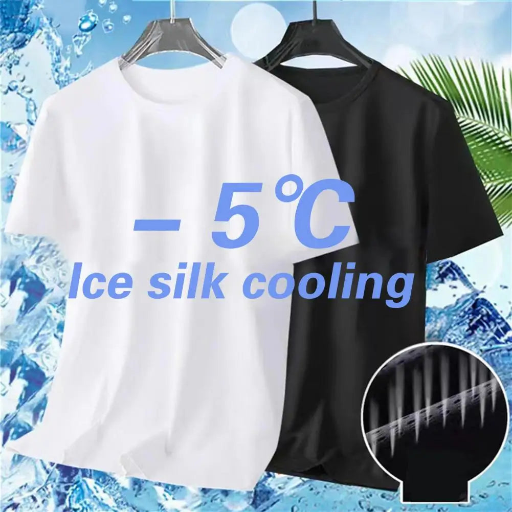 Men's Ice Silk Quick-Dry T-Shirt β Lightweight & Stylish for Summer