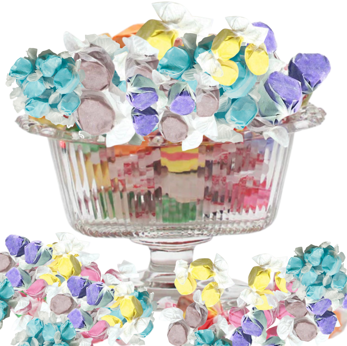 Gourmet Soft and chewy Salt Water Taffy Candy - Individually Wrapped - Bulk bag (Cotton candy)