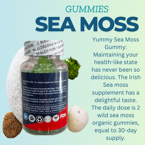 Sea Moss - Weight loss - 1600mg Bladderwrack 1000mg Burdock 240mg – 60 Vegan Sea moss Gummies Bears