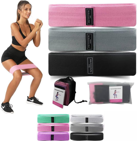 Resistance Bands - Exercise Workout Bands with Non-Slip Design - Set of 3 Levels - for Legs, HIPS & Glutes - B2U Fitness