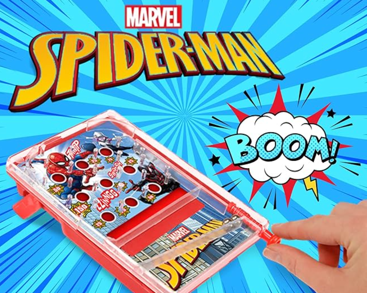 Marvel Avengers & Spiderman Pinball Game Toy (1 Unit Assorted) Portable Mini Handheld Game for Kids. Classic Arcade Retro Games. Party Favors