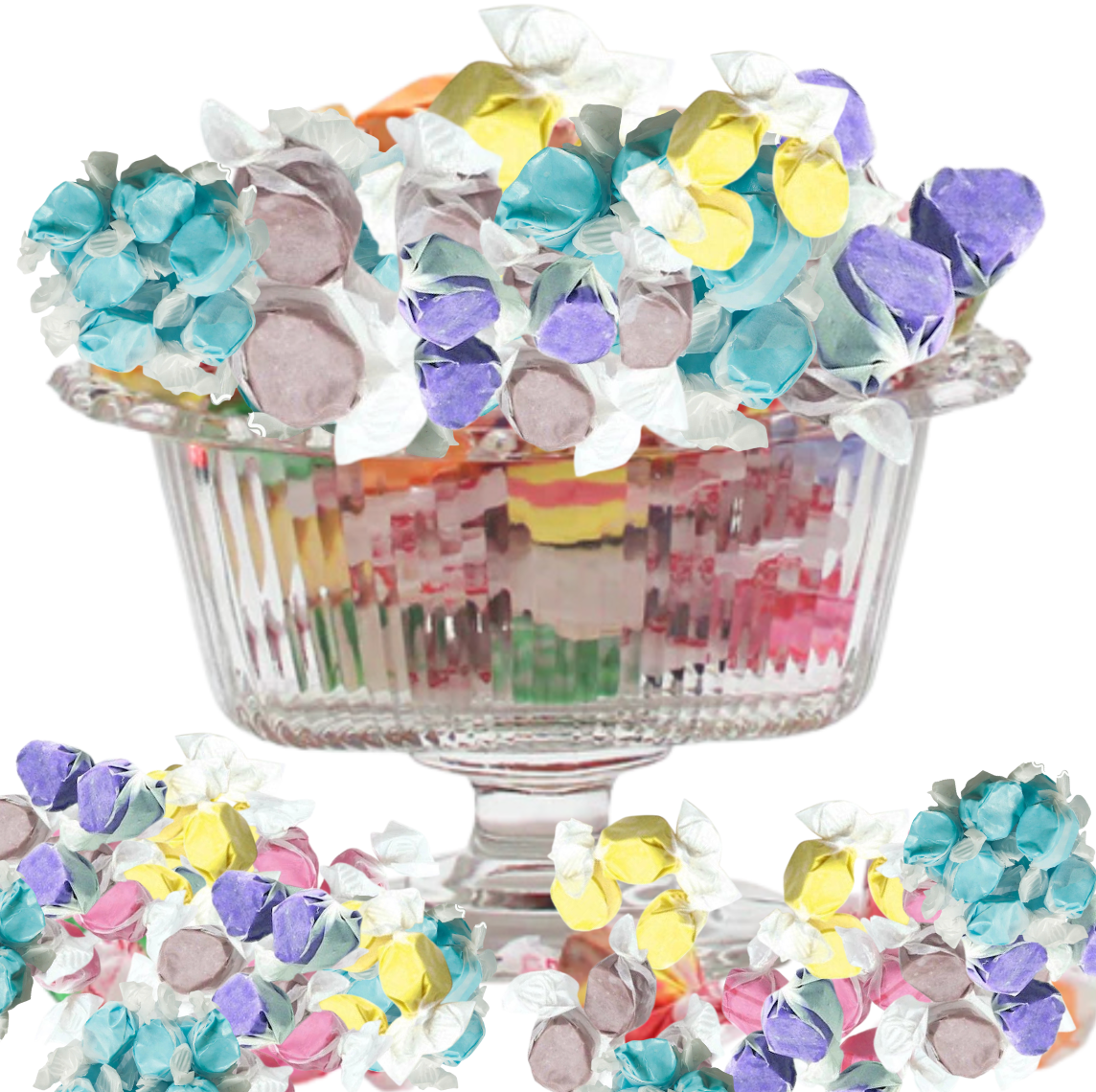 Gourmet Soft and chewy Salt Water Taffy Candy - Individually Wrapped - Bulk bag (Assorted flavors)