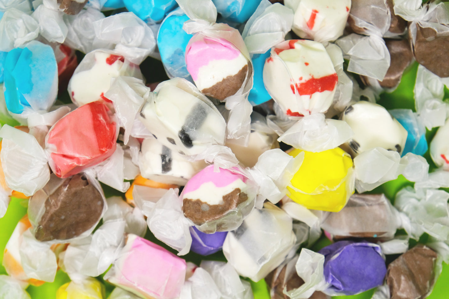 Gourmet Soft and chewy Salt Water Taffy Candy - Individually Wrapped - Bulk bag (Assorted flavors)